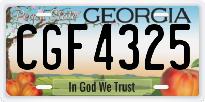 GA license plate CGF4325