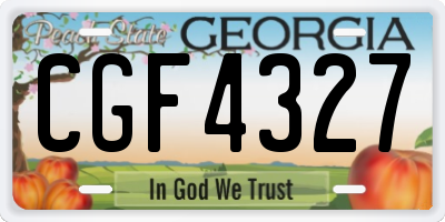 GA license plate CGF4327