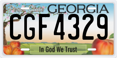 GA license plate CGF4329