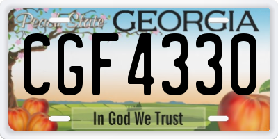 GA license plate CGF4330