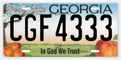 GA license plate CGF4333