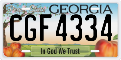 GA license plate CGF4334