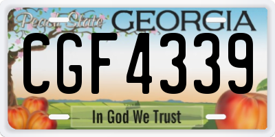 GA license plate CGF4339
