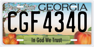GA license plate CGF4340