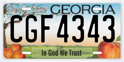 GA license plate CGF4343