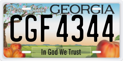 GA license plate CGF4344