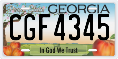 GA license plate CGF4345