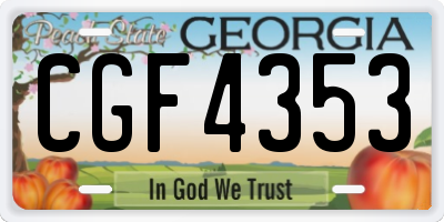 GA license plate CGF4353