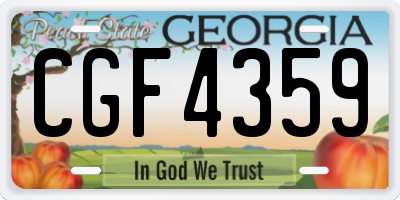 GA license plate CGF4359