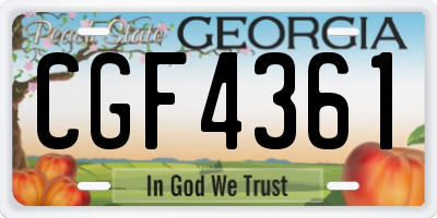 GA license plate CGF4361