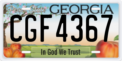 GA license plate CGF4367