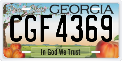 GA license plate CGF4369