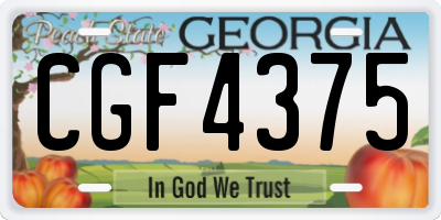 GA license plate CGF4375