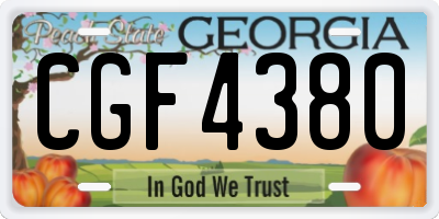 GA license plate CGF4380
