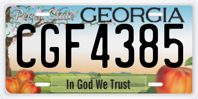 GA license plate CGF4385