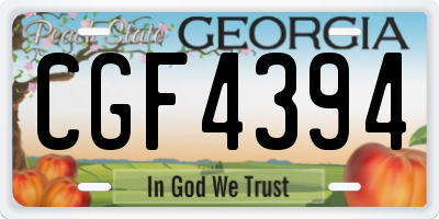 GA license plate CGF4394