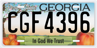 GA license plate CGF4396