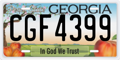 GA license plate CGF4399