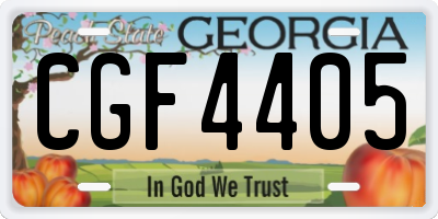 GA license plate CGF4405
