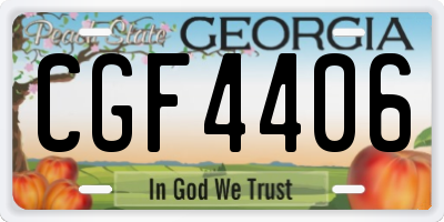 GA license plate CGF4406