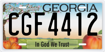 GA license plate CGF4412