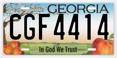 GA license plate CGF4414