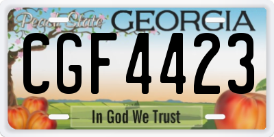 GA license plate CGF4423