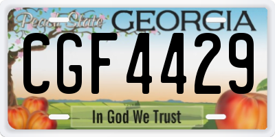 GA license plate CGF4429