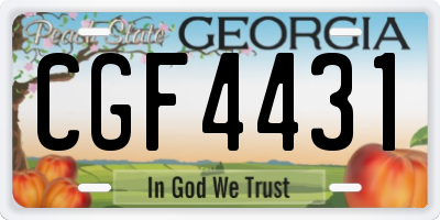 GA license plate CGF4431