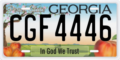GA license plate CGF4446