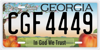 GA license plate CGF4449