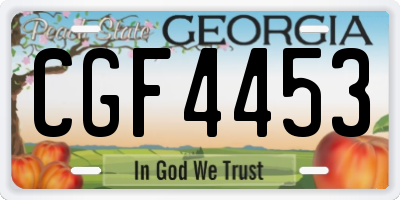 GA license plate CGF4453