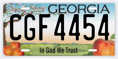 GA license plate CGF4454
