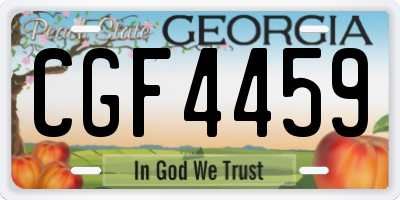 GA license plate CGF4459