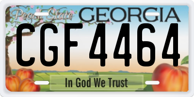 GA license plate CGF4464