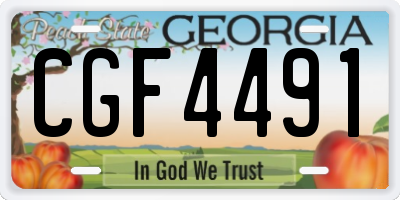 GA license plate CGF4491