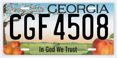 GA license plate CGF4508