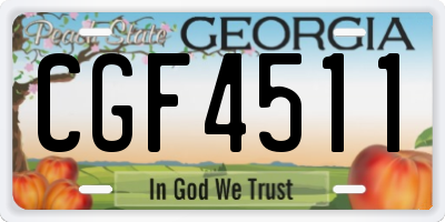 GA license plate CGF4511