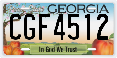 GA license plate CGF4512