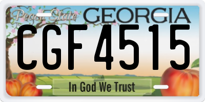 GA license plate CGF4515