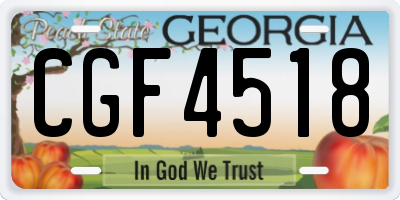 GA license plate CGF4518