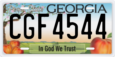 GA license plate CGF4544