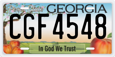 GA license plate CGF4548