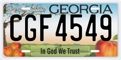 GA license plate CGF4549