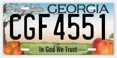 GA license plate CGF4551