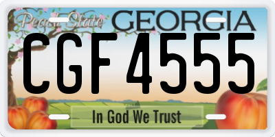 GA license plate CGF4555