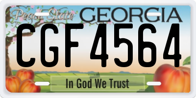 GA license plate CGF4564