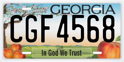 GA license plate CGF4568