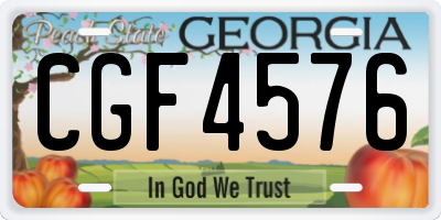 GA license plate CGF4576