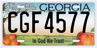 GA license plate CGF4577
